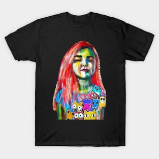 redhair lisa abstract paint T-Shirt